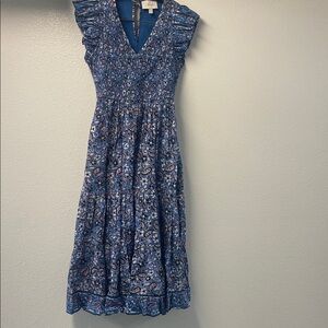 Cleobella Blue Floral Midi Dress